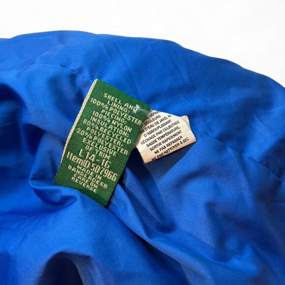 Children’s L.L. Bean Blue and Black Light Puffer Jacket, Size L (14-16) - Picture 8 of 8